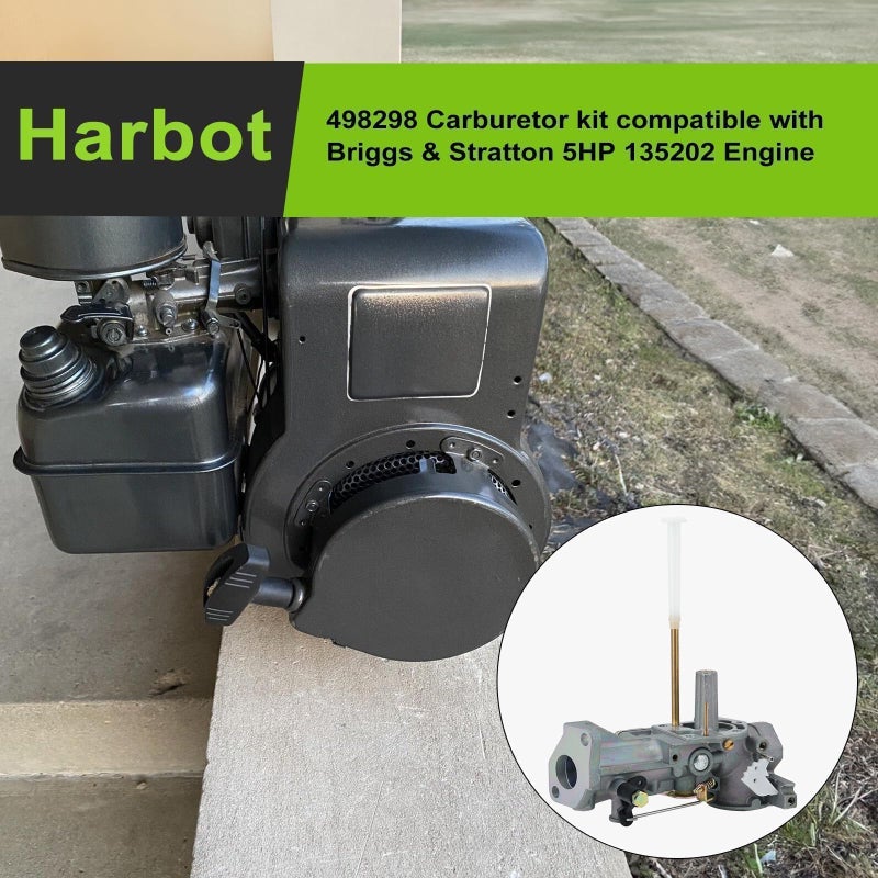 Harbot 498298 Carburetor for 5 HP 492611 495426 495951 692784 490533 135202 130202 112232 135200 132232 112200 130200 Engine Carb 5.5 HP Craftsman MTD Rototiller - Image 2